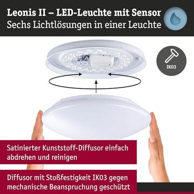 Paulmann 75407 Leonis II Dämmerungsgesteuerter Bewegungsmelder (HF) Plafondlamp LED 16.5 W Wit Paulmann 75407 Leonis II Dämmerungsgesteuerter Bewegungsmelder (HF) Plafondlamp LED 16.5 W Wit