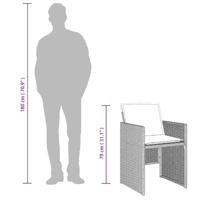 Tuinstoelen 4 st met kussens poly rattan lichtgrijs - thumbnail