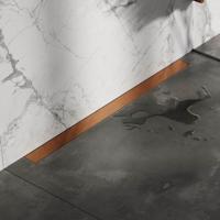 Brauer Douchegoot met Multifunctioneel Rooster en Flens Voor Wandmontage - 90 cm - Koper Geborsteld Pvd - thumbnail