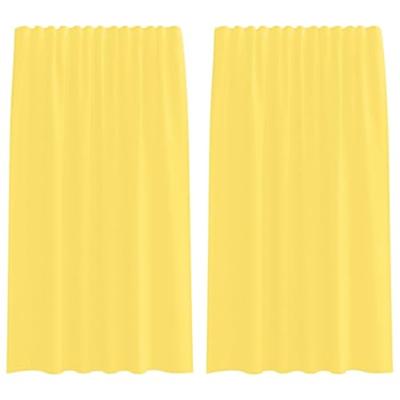 Gordijnen voile met roedezakken 2 st geel