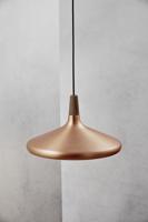Hanglamp woonkamer zilver hout &apos;Nori 39&apos; E27 fitting walnoothout 390mm DFTP - thumbnail
