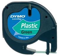 Labeltape dymo letratag plastic 12mm groen - thumbnail
