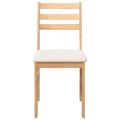 Eetkamerstoelen met kussens 2 st massief hout rubber