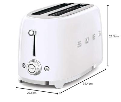 Smeg TSF02WHEU Jaren 50 Broodrooster 2x4, wit
