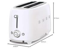 Smeg TSF02WHEU Jaren 50 Broodrooster 2x4, wit - thumbnail