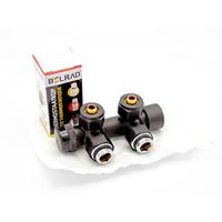 Belrad Bloc radiator onderblok thermostaat haaks mat zwart - thumbnail