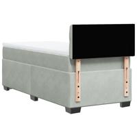Boxspring met matras fluweel lichtgrijs 100x200 cm - thumbnail