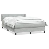 Boxspring met matras fluweel lichtgrijs 140x210 cm - thumbnail