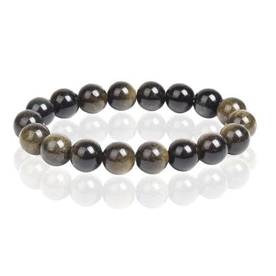 Memphis Natuursteen Armband 10mm - Gold Obsidian
