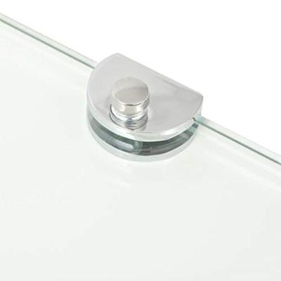 Hoekschap met chromen dragers transparant 25x25 cm glas