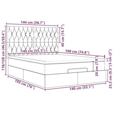 Ottoman bed met matrassen en LED's 140x190cm fluweel zwart