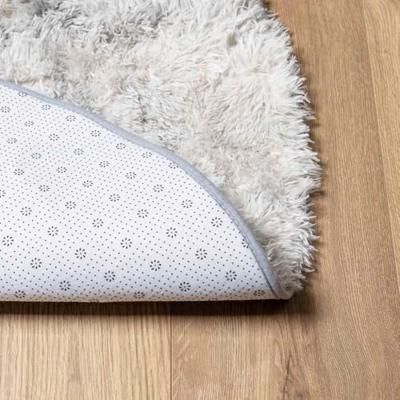 Hoogpolig vloerkleed NAVARRA 120x120 cm polyester zilvergrijs