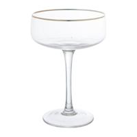 Champagnecoupe gouden rand - transparant - 220 ml - thumbnail