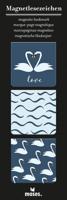 Moses magnetische boekenleggers zwaan 8 x 4 cm 3 stuks - thumbnail