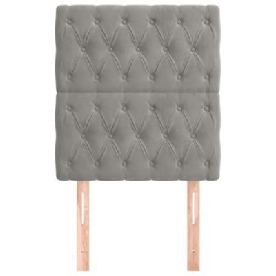 Hoofdborden 2 st 80x7x78/88 cm fluweel lichtgrijs