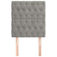 Hoofdborden 2 st 80x7x78/88 cm fluweel lichtgrijs - thumbnail