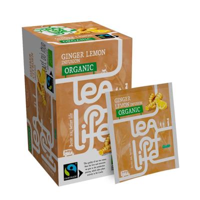 Ginger Lemon Infusion - Biologisch & Fairtrade - Tea of Life - 25 theezakjes Ginger Lemon Infusion - Biologisch & Fairtrade - Tea of Life - 25 theezakjes