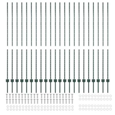 VidaXL Afrasteringspaal 22 pcs groen 200 cm staal