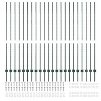 VidaXL Afrasteringspaal 22 pcs groen 200 cm staal - thumbnail