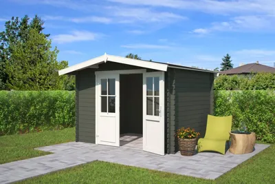 Blokhut Baltimore 292x230 Green Grey-Wit Outdoor Life - Outdoor life