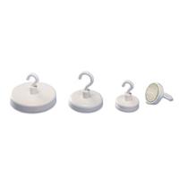 magnetoplan Magnetische haak 52625 (Ø) 25 mm Rond, Met haak Wit 1 stuk(s) 52625 - thumbnail
