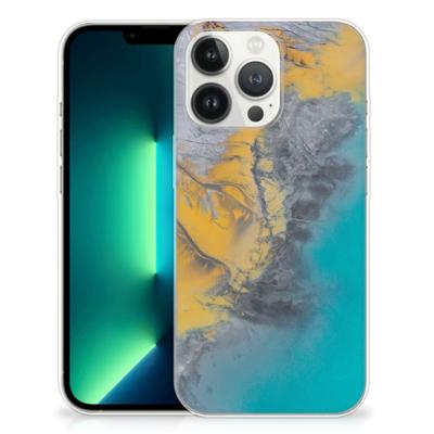 iPhone 13 Pro Max | TPU | Siliconen hoesje | Marble Blue Gold