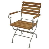 Montreux bistrostoel klapstoel - Robina hout Gegalvaniseerd platstaal Kunststof - Bruin - thumbnail