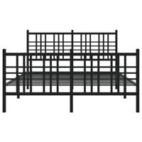 Bedframe met hoofd- en voeteneinde metaal zwart 137x190 cm - thumbnail