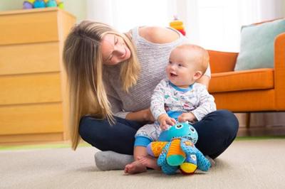 Lamaze Knuffel Octopus Zoute Sam Junior 19 Cm Pluche Blauw