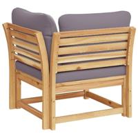 Tuinhoekbank met kussens 73x73x65 cm massief acaciahout - thumbnail