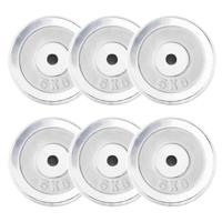 Halterschijven set 30 kg Chroom - 6 x 5 kg - thumbnail