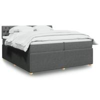 Boxspring met matras stof donkergrijs 200x200 cm - thumbnail