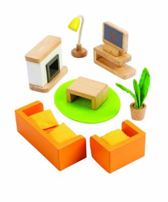 Hape woonkamer poppenhuis 12 delig Hape woonkamer poppenhuis 12 delig