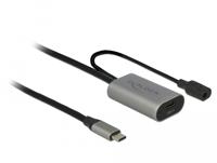 Delock USB-C-kabel USB-C stekker, USB-C bus 5.00 m Zwart, Grijs 85392 - thumbnail