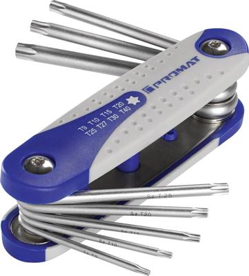 Promat/Tecwerk Schroevendraaierset | 8-delig uitklaphouder | T9-T40 | S2-staal - 4000825119 Promat/Tecwerk Schroevendraaierset | 8-delig uitklaphouder | T9-T40 | S2-staal - 4000825119