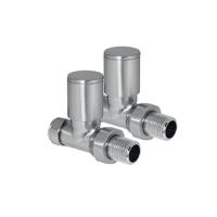 EH Design Radiator Kraantjes Recht Geborsteld RVS - thumbnail