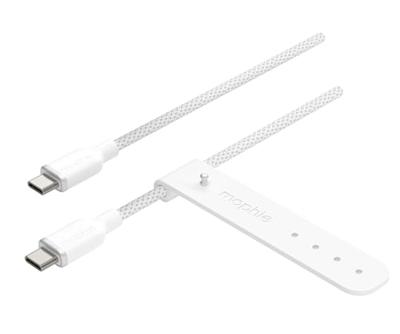 ZAGG mophie chargestream oplaadkabel USB-C naar USB-C kabel 1 meter, snel opladen, heavy duty, gevlochten, wit