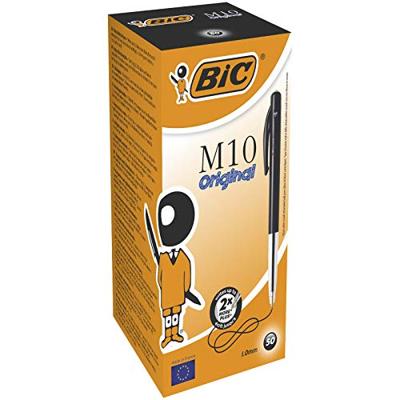 50x Bic M10 balpen zwart medium - thumbnail