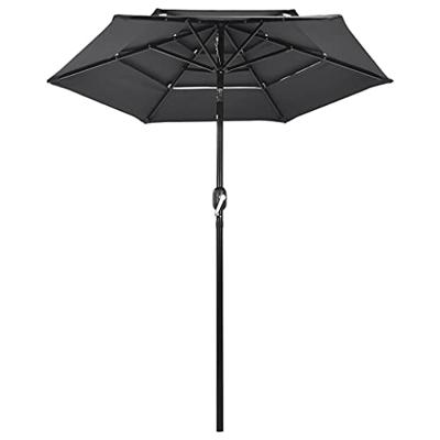 VidaXL Parasol 3-laags met aluminium paal 2 m antracietkleurig