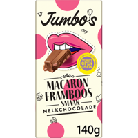 Jumbo&apos;s Melkchocolade Macaron Framboos Limited Edition 140 g - thumbnail