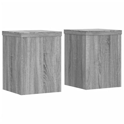 VidaXL Plantenstandaards 2 st 15x15x20 cm bewerkt hout grijs sonoma