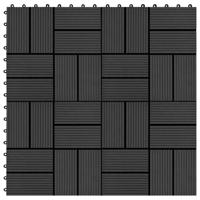 VidaXL Terrastegels 30x30 cm 1 m² hkc zwart 11 st - thumbnail