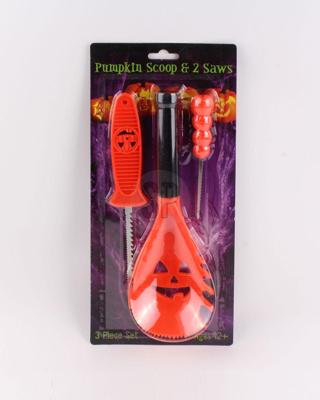 Halloween snijset pompoen 3-delig oranje