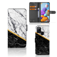 Samsung Galaxy A21s | Bookcase | Marmer Wit Zwart - Origineel Cadeau Man - thumbnail