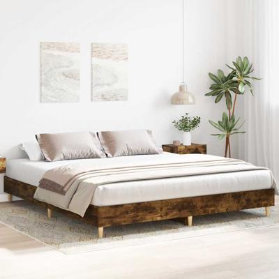 Bedframe zonder matras hout gerookt eikenkleurig 180x200 cm