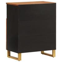 Dressoir 60x33,5x75 cm massief mangohout bruin en zwart - thumbnail
