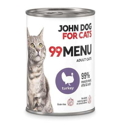 JOHN DOG For cats 99 Menu Turkey - nat kattenvoer - 400g