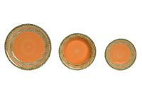 Serviesset Home ESPRIT Oranje Keramiek 27 x 27 x 2 cm 18 Onderdelen - thumbnail