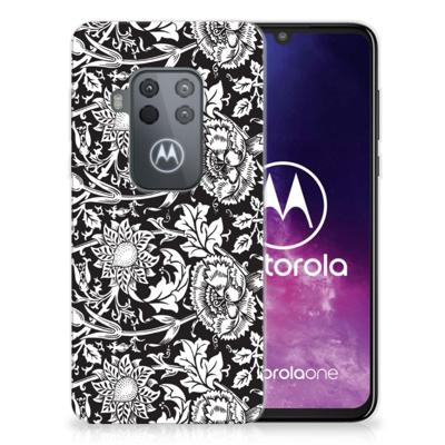 Motorola One Zoom | TPU Case | Black Flowers