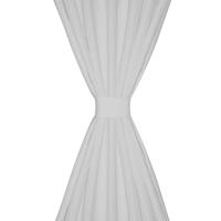 VidaXL Micro-satijnen gordijnen met ringen 140 x 245 cm 2 stuks (wit) - thumbnail